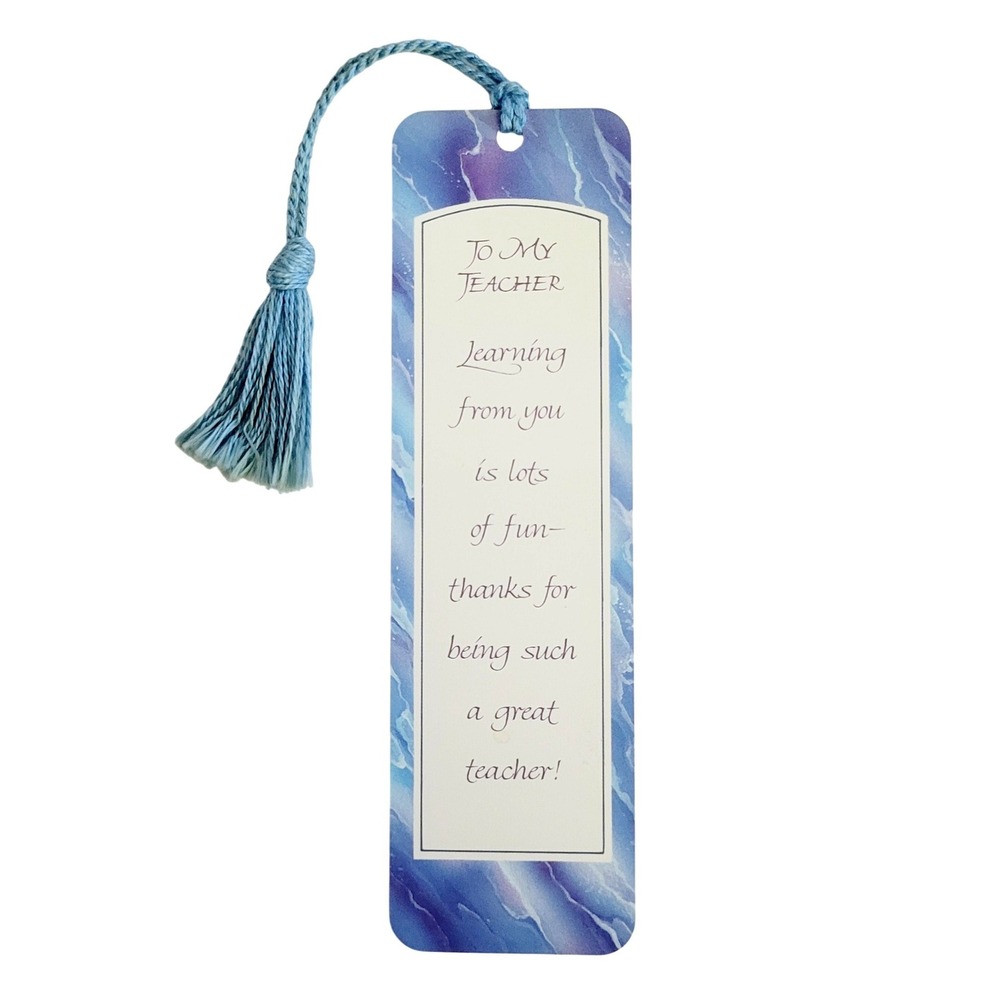 Vintage 90s Hallmark "To My Teacher" tassel Bookmark 1991 Quality Artworks HM155